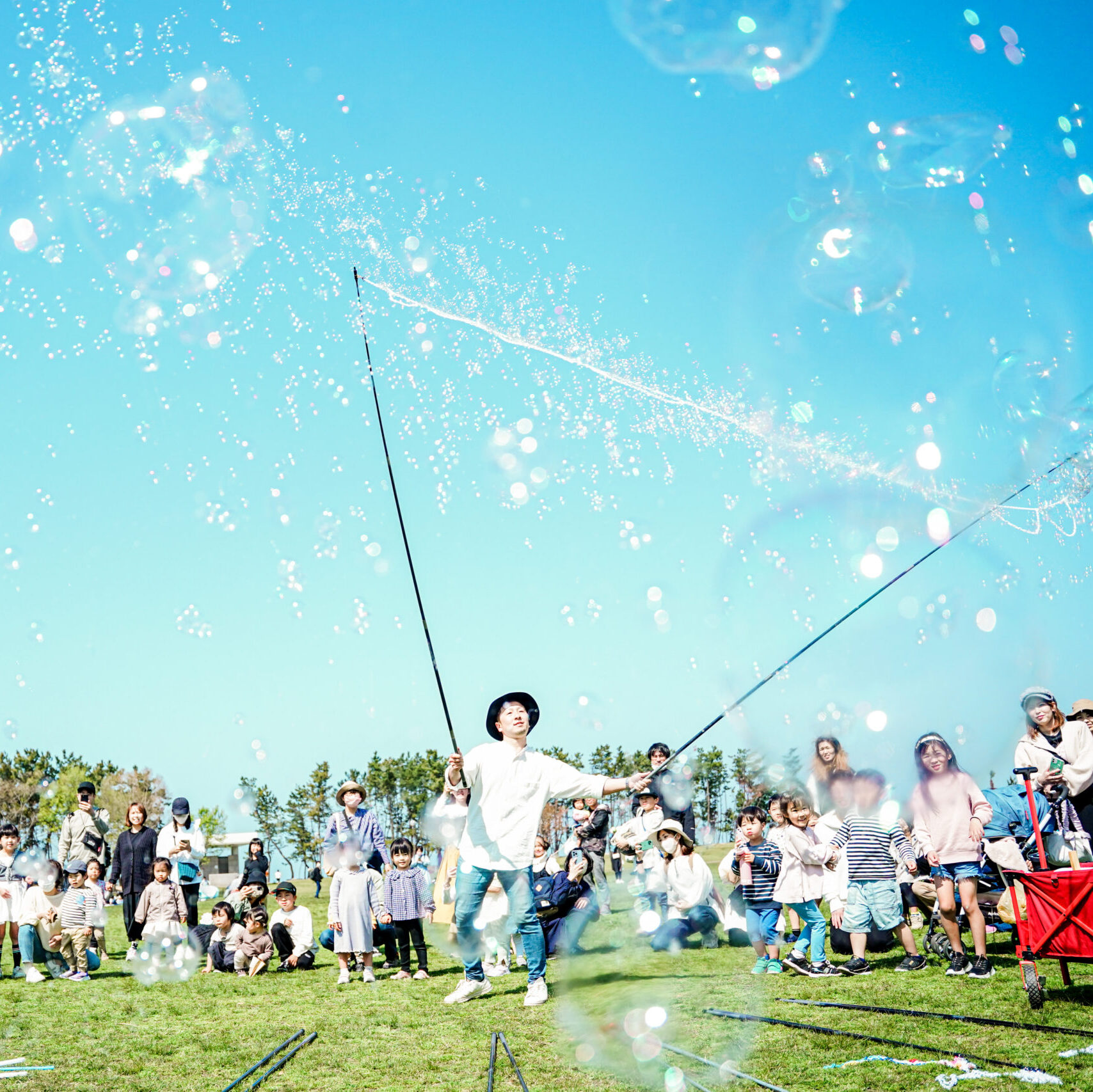 シャボン玉イベント中の様子